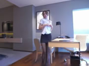 نموذج صيني من الحرير الأسود زي السكرتير في الفندق